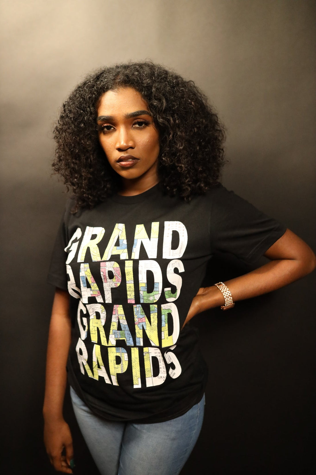 Grand Rapids REDLINE shirt printed with the real 1930s HOLC redlining map of Grand Rapids, Michigan.